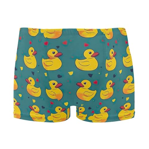 Little Yellow Duck Cute Animal Mens Swim Trunk Swimwear Bathing Suit Swim Brief Square Leg Board Short S B0403369