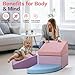 Climbing Foam Blocks for Toddlers: PU Leather Foam Blocks for Kids Active Play - Toddler Climbing Toys Indoor - Durable Playground Gym Preschool Toddler Toys for Boys and Girls (Purple/Pink)