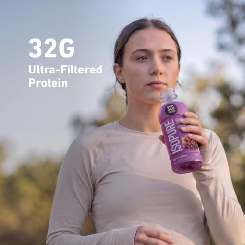 Image of Isopure Zero Carb 32g Clear Protein Ready-to-Drink, Whey Protein Isolate, Grape Frost, 12 Pack (Packaging May Vary)