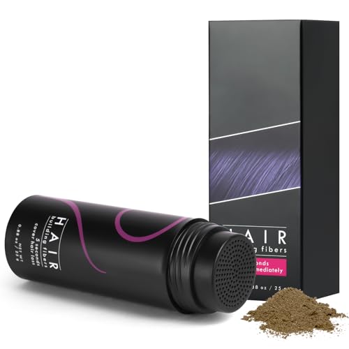 LOPHE Polvo de Fibra Capilar, 25g Fibras Capilares Hombre y Mujer, Polvo Voluminizador Pelo Hombre, Polvos para el Pelo, Relleno Capilar Instantaneo para Disimular Calvicie (Oro Medio)