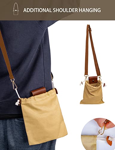 Foraging Bag Adjustable Shoulder Strap Canvas Foraging Pouch for Hiking Bushcraft - Image 3