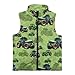GePrint Green Tractor Children's Sleeveless Jacket Fashionable Comfortable Lightweight Fall Winter Warm Coats Versatile Soft Warmth Polyester Spandex Fabric Comfortable Coat for Kids 11-12