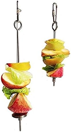 yoyoung Bird Parrot Treat Holder Stainless Steel Fruit Vegetable Holder Skewer (L:Length 7.85")
