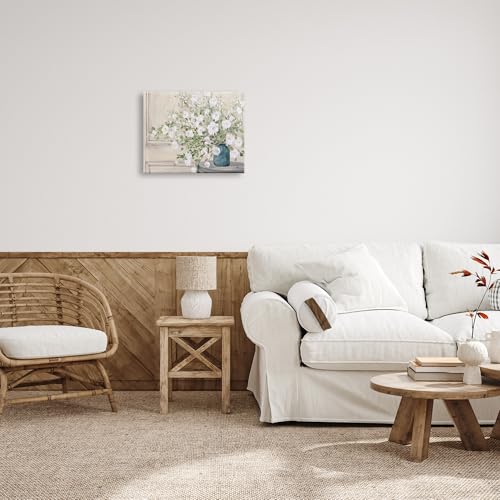 Image of 'Geranium Tabletop Country Still Life Painting'| Canvas Art | Stupell Industries | 20 x 16 Inches, Easy to Hang and Sturdy, Made in USA, by Julia Purinton
