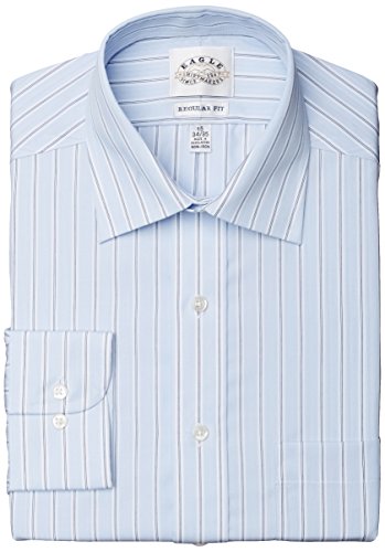 Eagle Men's Regular Fit Non Iron Blue Ground Stripe