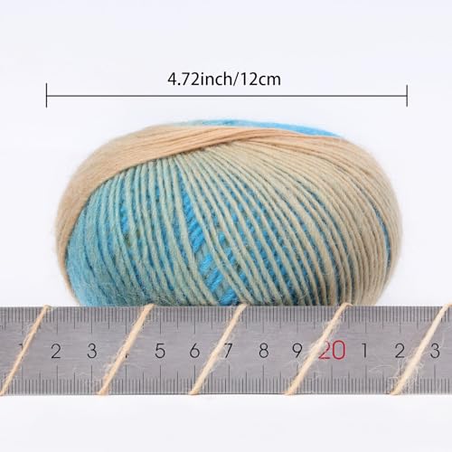 Image of NICEEC 3 Skeins 100% Rainbow Wool Yarn Soft Gradient, Self-Striping, Colorful Single Ply Yarn for Crochet & Knitting (Total 196ydsx3 /1.76ozx3) - 31#