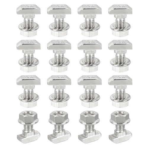 Boulon à fente en T M8 x 16 mm tête de marteau vis coulissante série 45 avec écrou
