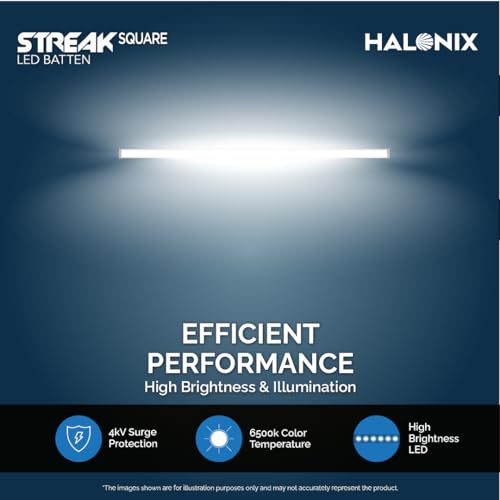 Image of Halonix 60W Batten /Tubelight | LED Batten for Living Room & Bedroom | Cool White light| Pack of 10