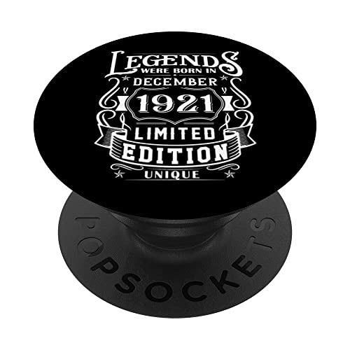 Cumpleaños Diciembre 1921 Edición Limitada Regalo Vintage PopSockets PopGrip Intercambiable