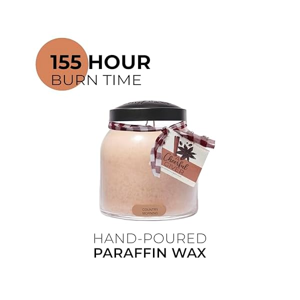 A cheerful givercountry morning 34oz papa scented candle jar with lid keepers of the light 155 hours of burn time gift for women brown  urban country home decor