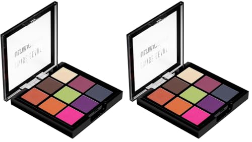 Image of Swiss Beauty Ultimate 9 Pigmented Colors Eyeshadow Palette Long Wearing And Easily Blendable Eye Makeup Palette Matte, Shimmery And Metallic Finish - Multicolor-08, 6G (Pack of 2)