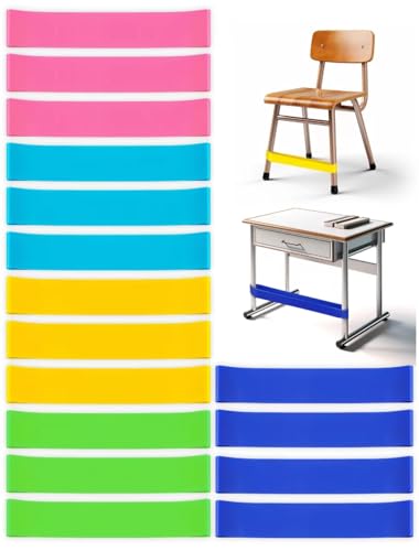WNSIRVY 16 Stück Stuhlzappelbänder für Kinder mit ADHS - Sensorische ADHS Hilfsmittel zur Förderung der Konzentration & Reduzierung von Unruhe bei ADHS Autismus - Für Schule & Zuhause (Mehrfarbig)
