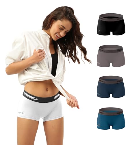 Image of Freecultr Women's Underwear Antibacterial Micromodal Airsoft | Boy Shorts | Sweat-Proof Lightweight & Non-Irritating Fabric Super Soft No Itch No Chafing Extra Comfort (Pack of 5)