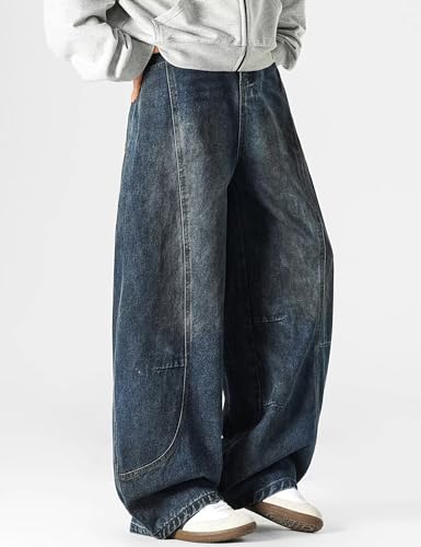 Men Baggy Jeans Y2k Vintage Skater Jeans Casual Streetwear Wide Leg Hip Hop Oversized Denim Pants3