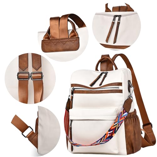 Image of Dora & Liz Womens Backpack Purse Leather Backpack Purse for Women Travel Fashion Backpack Designer Ladies Shoulder Bags