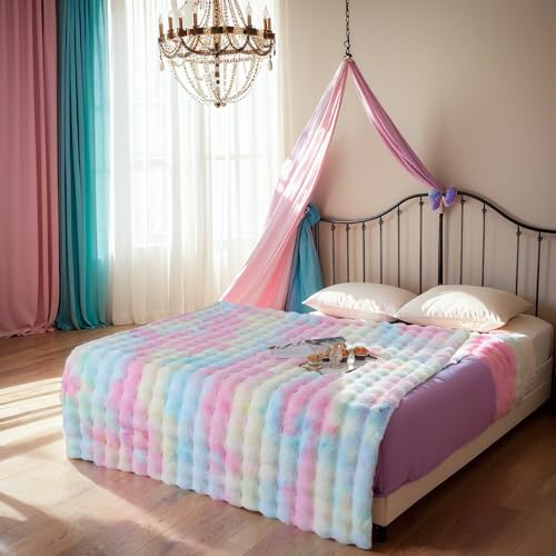 GKXLH Soft Fluffy Blanket, Fuzzy Throw Blanket for Couch Plush Rabbit Faux Fur Blanket - Image 2