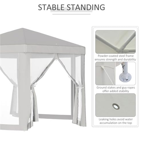 Carpa para camping y patio, blanca, 2 puertas con cierre miniatura 5