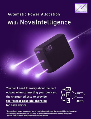 Image of 140W USB-C Charger Block, Compact USB-C 3-Port GaN Charger High Wattage PD 3.1 Fast Charging Adapter for MacBook Pro, Windows Laptop, iPhone 15 /16, Android, Tablet, NovaPort Trio II 140W (Black)