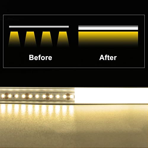 Image of VST 6Pack 1 ft LED Aluminum Channel with Milky White Cover V Shape 16x16mm, Led Strip Light Track with End Caps and Mounting Clips Accessories for Living Room, Kitchen