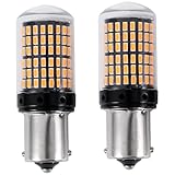 PY21W 144 SMD Yellow Turn Signal Light | 12V Bright 2800 LM LED Replacement for Automotive Indicator, Side Marker, Rear Light