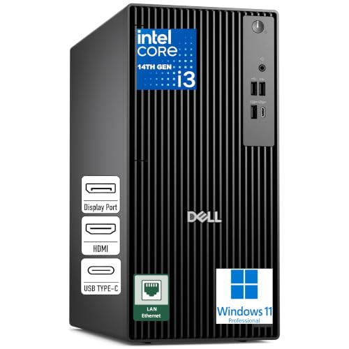 Image of Dell Pro Tower Desktop Computer PC (2026 Edition, AI-Ready) for Business Office Work, Intel Core i3-14100 (16GB DDR5 RAM, 512GB SSD), Windows 11 Pro, for Coding, Video & Photo Editing, Remote Work
