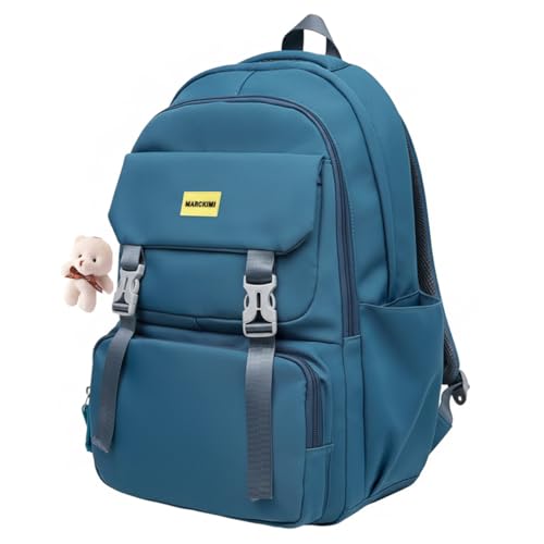 Mochila Bolsa Impermeável Jovem Escolar Elegante Academia Faculdade Viagem Trabalho Treino Unissex Leve Casual Fashion Unissex (Azul)