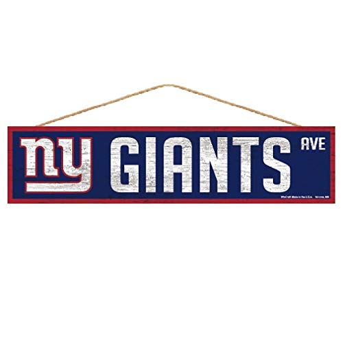 Wincraft NFL New York Giants SignWood Avenue Design, Team Color, 4x17