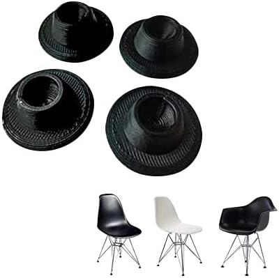 SplashNColor 4-Pack Chair Glides | Replacements for Eames Eiffel Style Chair Leg Cover Furniture Feet Black | Easy to Install | Made with Durable Material