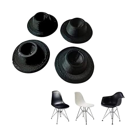 SplashNColor 8-Pack Chair Glides | Replacements for Eames Eiffel Style Chair Leg Cover Furniture Feet Black | Easy to Install | Made with Durable Material Cover
