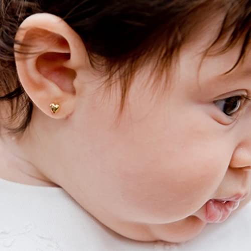 Brinco Coração - Brinco Infantil em Ouro 18K