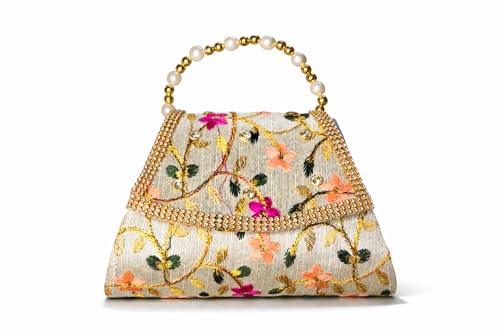 Image of Handbag, Wristlets, Clutch for Women, Girls (cream) | 1