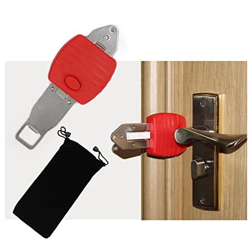 Lightweight Portable Door Lock, Travel Lock, School Lockdown, Temporary Door Night Lock, Privacy Lock for Apartment, Dormitory, Motel, Hotel, Bathroom Bedroom