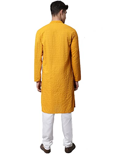 Image of Jompers Men's Regular Fit Cotton Embroidered Kurta Set