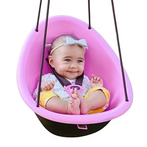 Swurfer Kiwi Toddler Swing – Comfy Baby Swing Outdoor, 3-Point Adjustable Safety Harness, Safe Quick Click Locking System, Foam-Lined Shell, Blister-Free Rope, Easy Installation, Age 9 Months and Up