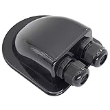 Black Waterproof Double Cable Entry Gland, ABS IP68 Water Protect Cable Duct Diameter 3-7mm for RV, Motorhomes, Campervans, Caravans, Boats, Solar Panels, CCTV