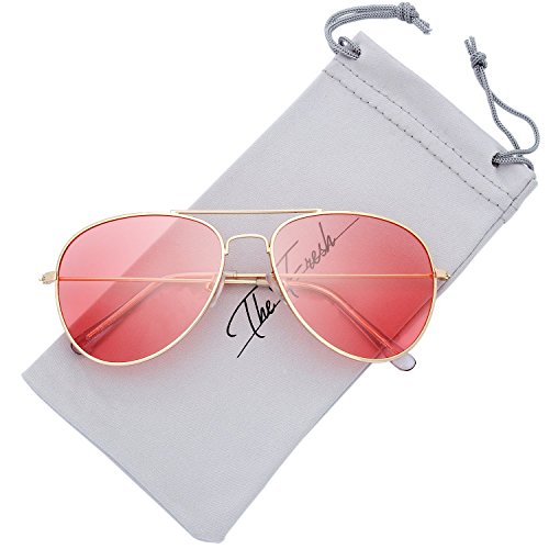 The Fresh Classic Metal Frame Polarized Lens Aviator Sunglasses with Gift Box