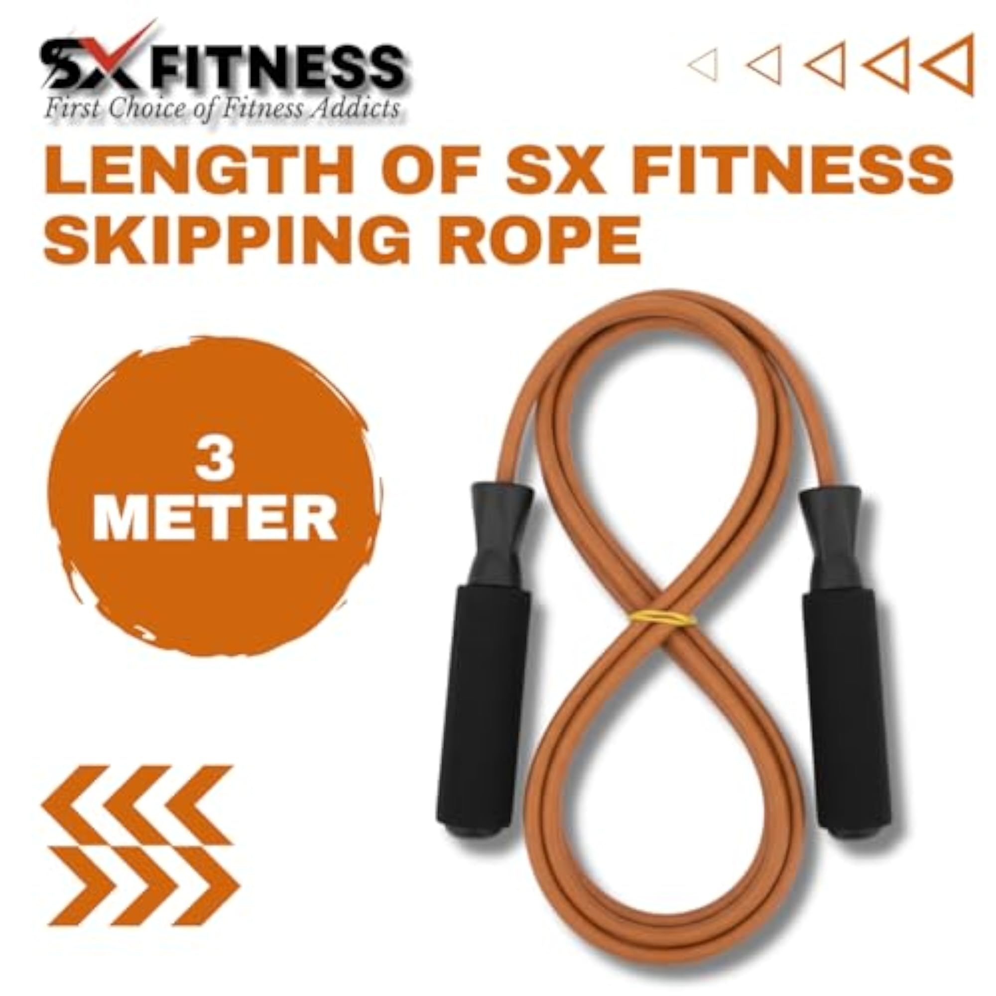 Standard Jumping Skipping Rope with Comfortable PVC Black Handle