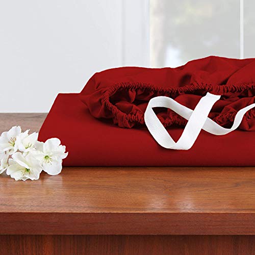 Image of YRM Bedding's Burgundy 600-TC Oraganic Cotton 4 Pcs King Size Bedsheet Fitted (72 inchx78 inch), Flat (102 inchx108 inch) and Pillow Cover (18 inchx28 inch) Feet for 4 inch and 8 inch Inch Mattress