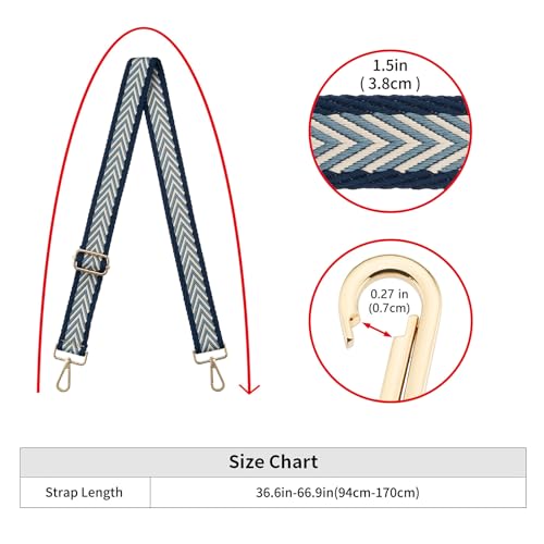 Image of ZOOEASS Wide Shoulder Strap Adjustable Replacement Belt Guitar Style Crossbody Bag Handbag Strap Multicolor Canvas Straps(Wide:1.5in)(Color21)