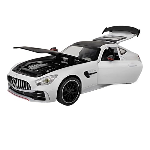 NNYIMJ For El Modelo De Coche Deportivo AMG GT 1/24 Modelo De Coche De Aleación Juguete Adornos For Coche Simulación Colección De Modelos De Coches De Aleación(White)