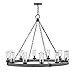 Hinkley Sawyer Collection Twelve Light Large Outdoor Hanging Lantern, Aged Zinc