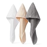 Amazon Basics Toalla de Microfibra de Secado Rápido para Secar el Pelo, Blanca/Beige/Gris, Paquete de 3 Amazon Basics Toalla de Microfibra de Secado Rápido para Secar el Pelo, Blanca/Beige/Gris, Paquete de 3
