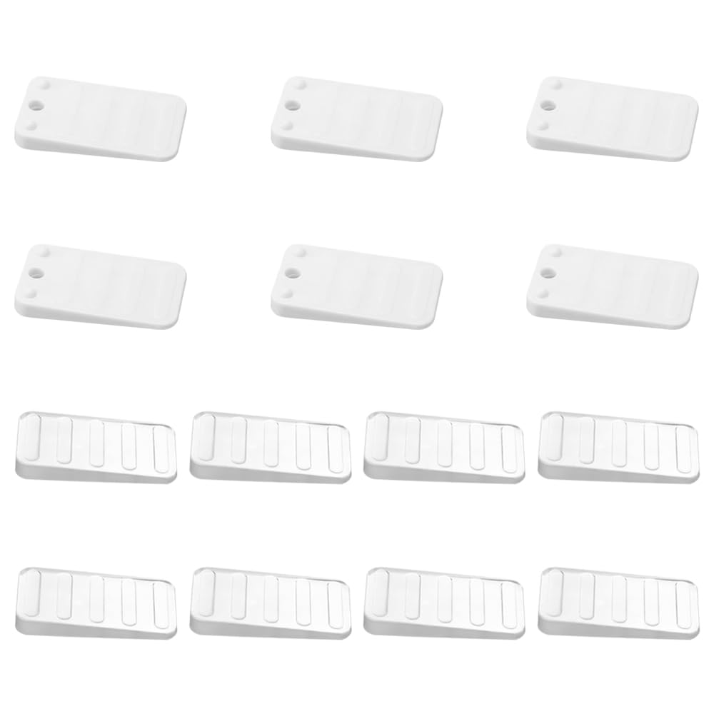 Trketk White 14 Pcs Furniture Leveling Shims 50Mm Plastic Clear Table Shims Levelers Flexible Adjustable Blocks Wedges For Uneven Floors Desks Doors Cabinets Leveling And Fixing Wobbly Furniture