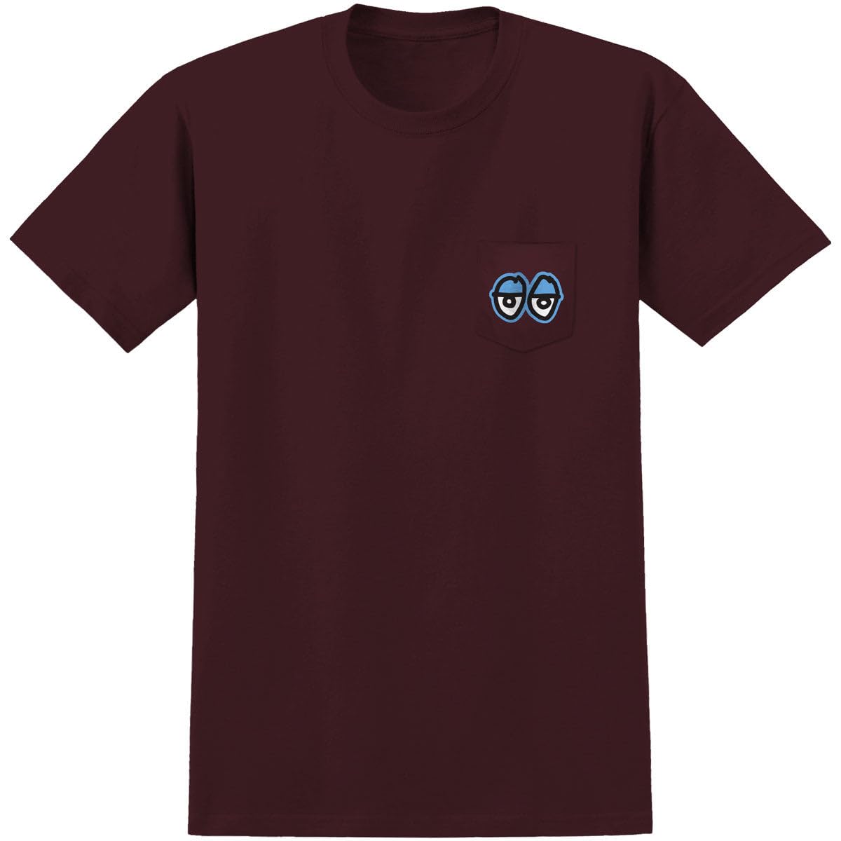 KrookedStrait Eyes Pocket T-Shirt - Maroon/Blue