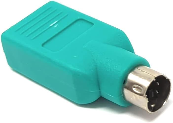 bkc ps/2 to usb converter adapter ps/2 male to usb female 6 pin plug converter for mouse pc laptop computer, usb2.0 cable, ps/2 devices. (pack of 1) (green)