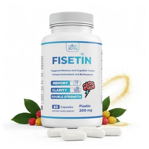 Fisetin Double Strength - 200 mg Capsules, 60 Count Introductory Offer only (Natural Bioflavonoid Polyphenols Supplement Similar to Apigenin, Luteolin, and Quercetin) Anti-Aging Support Senolytic