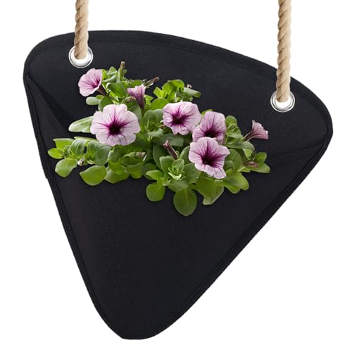 Bolsa de cultivo de – Bolsa de plantación de pared | 27 x 26 cm Bolsas de jardineras colgantes | Gris pardo de flor Gardable para verduras Tierra de Frutales Venture Piso del Porche de Jardinería