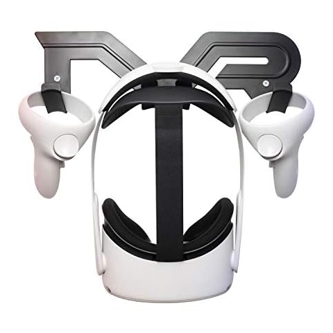 CNBEYOUNG VR Headset Wall Mount Storage Stand Hook Compatible with Quest 3S 3 Quest 2 Pro, Apple Vision Pro, Valve Index, PSVR 2, HTC Vive, Pico 4, Pimax VR MR XR Headsets and Controllers (Black) Cover
