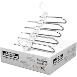 Hanger Central 2 Pack Collapsible Pants Hangers – Space Saving Metal Closet Organizer for Jeans, Trousers, Skirts – Non Slip Folding Hangers for Dorm, Bedroom, Wardrobe, Laundry Storage