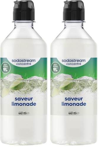 SodaStream Concentré Limonade pour Machine à Eau Pétillante et Soda | Préparez jusqu'à 9 Litres de Limonade en Quelques Secondes, 440ml (Lot de 2)